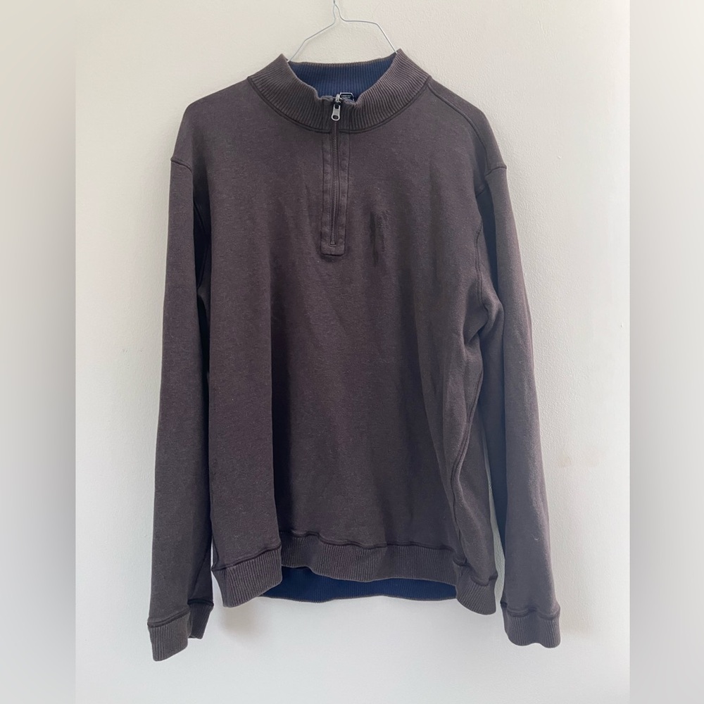 Taylor Vintage brown quarter zip sweater, size XL